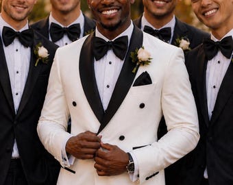 Oversized Black Butterfly Bow Tie for Groom | Pre-Tied Wedding Groomsmen Prom