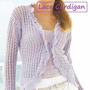 Instant Download - PDF- Beautiful Lace Cardigan Crochet Pattern (AD15)