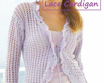 Sofortiger Download - PDF- Wunderschöne Lace Cardigan Häkelanleitung (AD15)