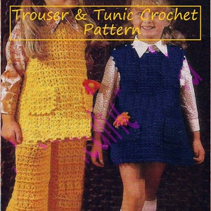 Instant Download - PDF- Pretty Childrens Trouser matching Tunic Crochet Pattern (CC17)
