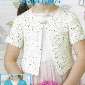 Crochet Cardigan Pattern: Long/Short Sleeve, Ages 2-8 (Instant Download PDF) CC23