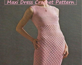 Instant Download - PDF- Pretty Maxi Dress Crochet Pattern (AD91)
