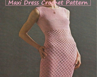 Descarga instantánea - PDF - Patrón de crochet para vestido largo (AD91)
