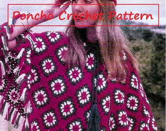 Instant Download - PDF- Adult DK Poncho Crochet Pattern (AD35)