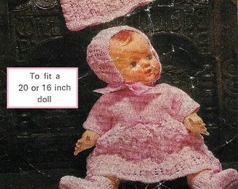 Instant Download - PDF-Beautiful Dolls Outfit Knitting Pattern (Doll 1)