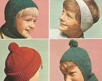 Instant Download - PDF-  Set of 6 Hats Knitting Pattern (KA14)