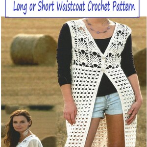 Instant Download - PDF- Beautiful Long and Short Waistcoat Crochet Pattern (AD18)