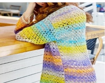 Ladies Aran Beach Cover Up Crochet Pattern PDF Pattern (AD173)