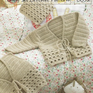 Instant Download PDF - Lovely Cardigan, Waistcoat & Hat Crochet Pattern (CB52)