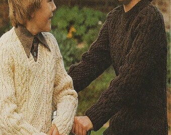 Instant Download - PDF-  Cable Aran Jumper Knitting Pattern (C21)