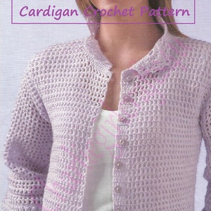 Instant Download - PDF- Beautiful Cardigan Crochet Pattern from size 24 up to 40 inch chest (AD29)