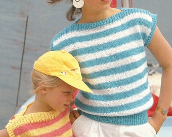 Breipatroon zomertop dames en meisjes: eenvoudig breien (pdf-patroon) K56