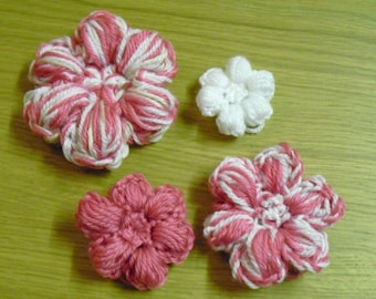 Puff Stitch Flower Crochet Pattern PDF Download (F7)
