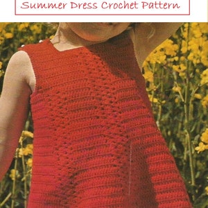 Summer Dress Crochet Pattern: Vintage Child&#39;s Tunic (Instant PDF Download) CB138