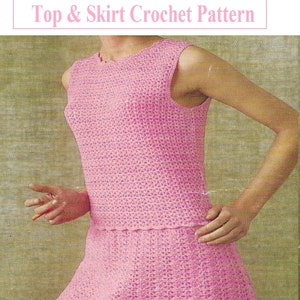 Instant Download - PDF-  Beautiful Skirt and Top Crochet Pattern  (AD110)
