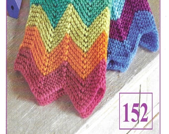 Instant Download - PDF- Beautiful Chevron Blanket Knitting Pattern (152)