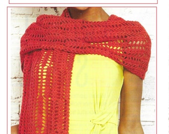 Instant Download - PDF-  Beautiful Scarf Wrap Crochet Pattern (CA66)