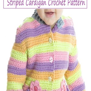 Instant Download PDF - Beautiful Striped Cardigan Crochet Pattern  (CB81)