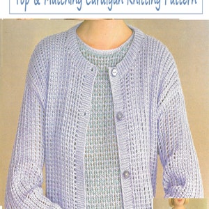 Instant Download - PDF- Beautiful Top  & Matching Cardigan Knitting Pattern (K137)