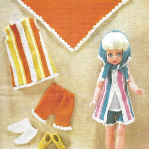 Instant Download PDF - Beautiful Doll Set Knitting Pattern (Doll 13)
