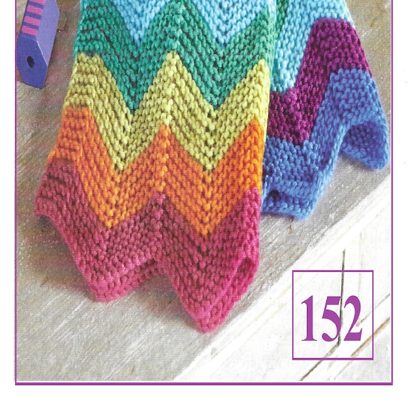 Instant Download - PDF- Beautiful Chevron Blanket Knitting Pattern (152)