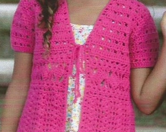 Instant Download - PDF- Beautiful Cardigan Long and Short Sleeve Crochet Pattern from a Chest Size 24 up to 46 inch (AD9)