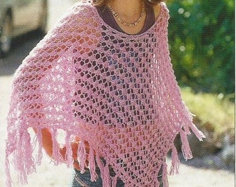 Instant Download - PDF- Beautiful DK Poncho Knitting Pattern  (C43)