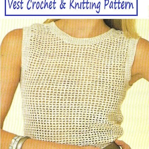 Instant Download - PDF- Beautiful Tops Crochet Pattern with Knitted Borders  (AD135)