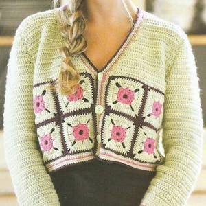 Instant Download - PDF- Beautiful Cropped Cardigan Crochet Pattern (AD74)