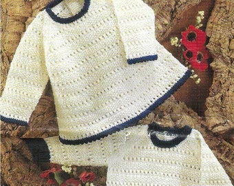 TÉLÉCHARGEMENT INSTANTANÉ - PDF - Beau bébé ensemble robe, pull et culotte Crochet Pattern (CB111)