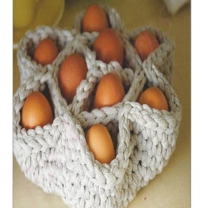 Home Egg Basket Crochet Pattern PDF download (H18) image 1
