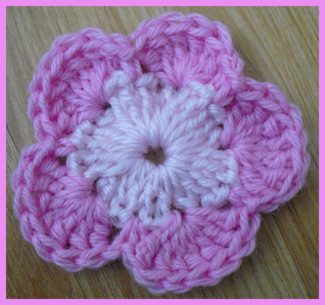 Instant Download PDF Pretty Pink Flower Crochet Pattern F1 Etsy