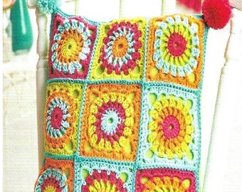 Instant Download - PDF- Beautiful Bright  Cushion Crochet Pattern (H59)
