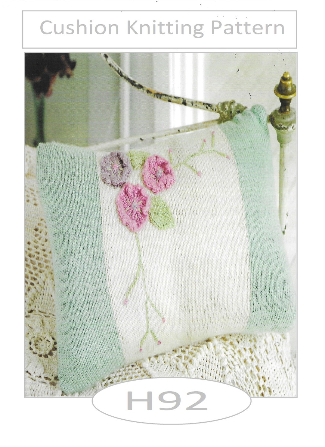 Home Floral Cushion Knitting Pattern PDF Download (H92) - Etsy