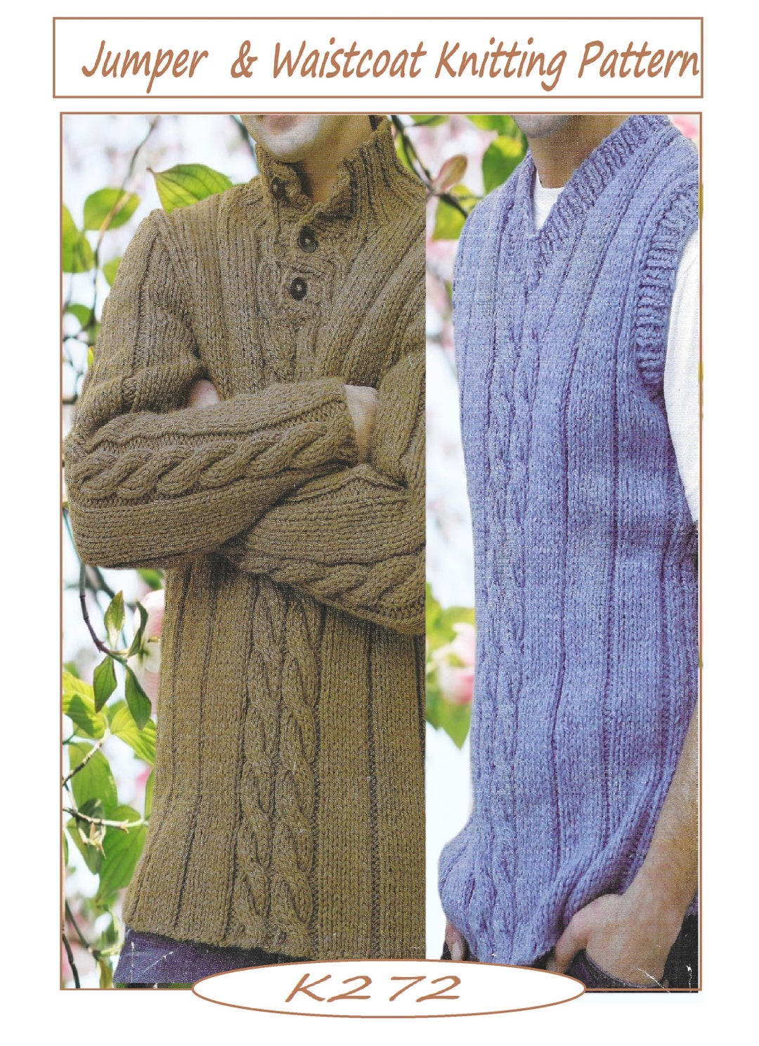 Pattern 10142 Instant Download - PDF- Men's Jumper & Waistcoat Knitting Pattern (K272 ...