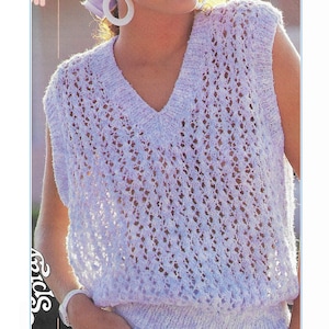 Instant Download - PDF- Beautiful Lace V. Neck Top Knitting Pattern (K228)