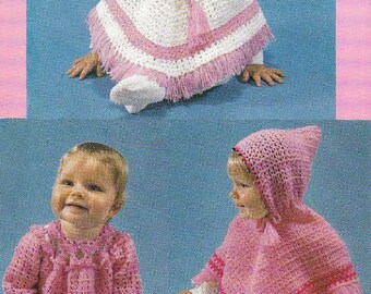 Instant Download - PDF- Beautiful Poncho X 2 and Dress with Pants Crochet Pattern (CB112)