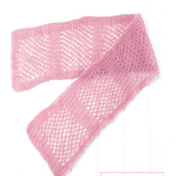 Instant Download - PDF- Beautiful Lacey Scarf Knitting Pattern (KA24)