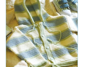 Hooded Jacket Crochet Pattern (Instant download PDF) CB78