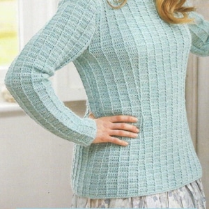 Instant Download - PDF- Pretty Ribbed Jumper Crochet Pattern  (AD57)