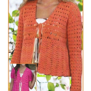 Instant Download - PDF- Beautiful Cardigan Long or Short Sleeve Crochet Pattern (AD9)