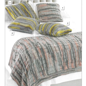 Instant download - PDF- Beautiful Super Chunky Cushions & Throws Knitting Pattern (H41)