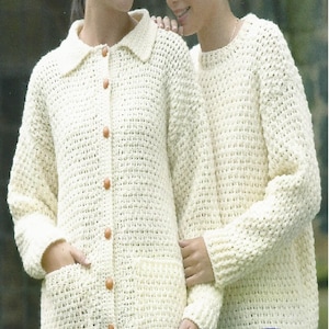 Instant Download - PDF-Beautiful Aran Cardigan and Jumper Crochet Pattern (AD8)
