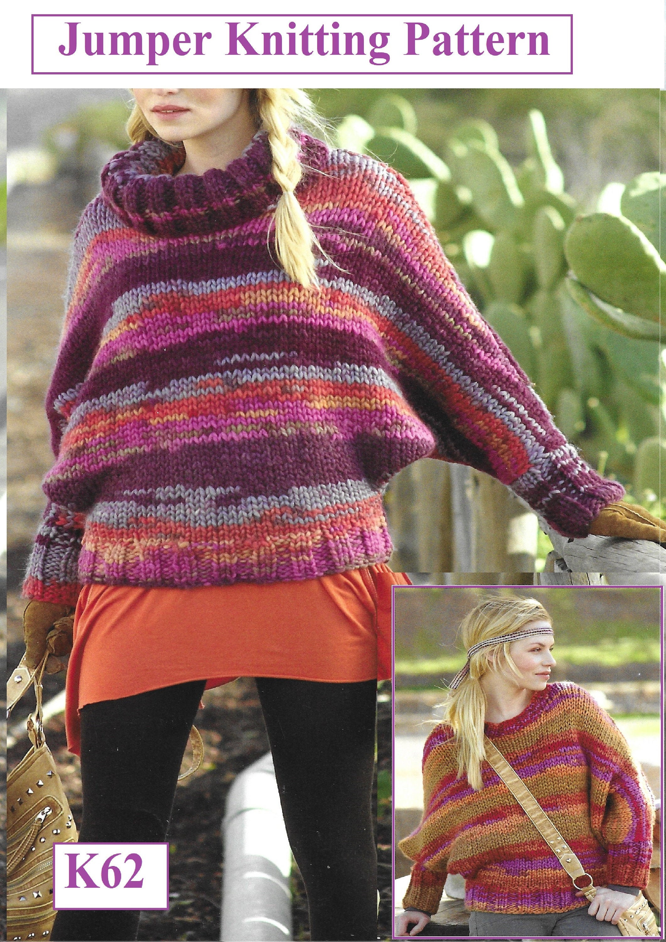 Super Chunky Jumper Knitting Pattern (instant Download PDF) K62 - Etsy