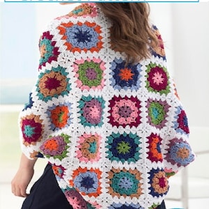 Instant Download - PDF- Beautiful Granny Square Cocoon Shrug Crochet Pattern (AD184)