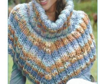 Super Chunky Knitting Pattern: Poncho, Hat, Wrist Warmers, Leg Warmers (Instant download PDF) KA8