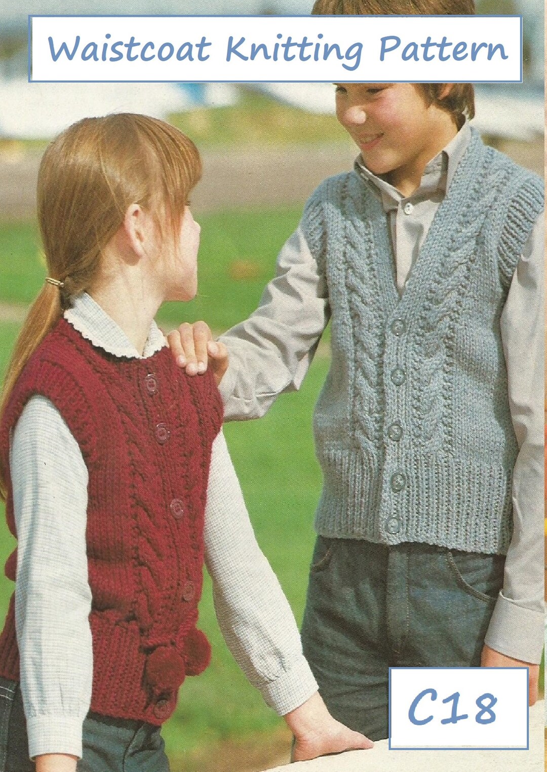 Instant Download PDF Chunky Waistcoat Knitting Pattern Etsy