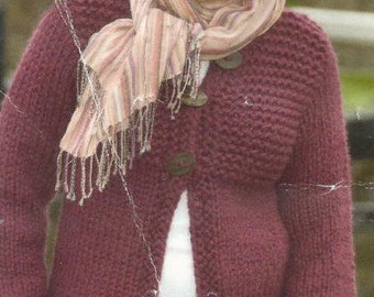 Ladies Easy Super Chunky Jacket /Cardigan Knitting Pattern PDF Download (K37)