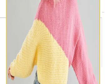 Damen Super Chunky Pullover Strickmuster PDF Download (K291)