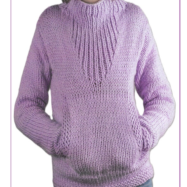 Sofortiger Download - PDF- Schöne Super Chunky Pocket Jumper Strickanleitung (K303)